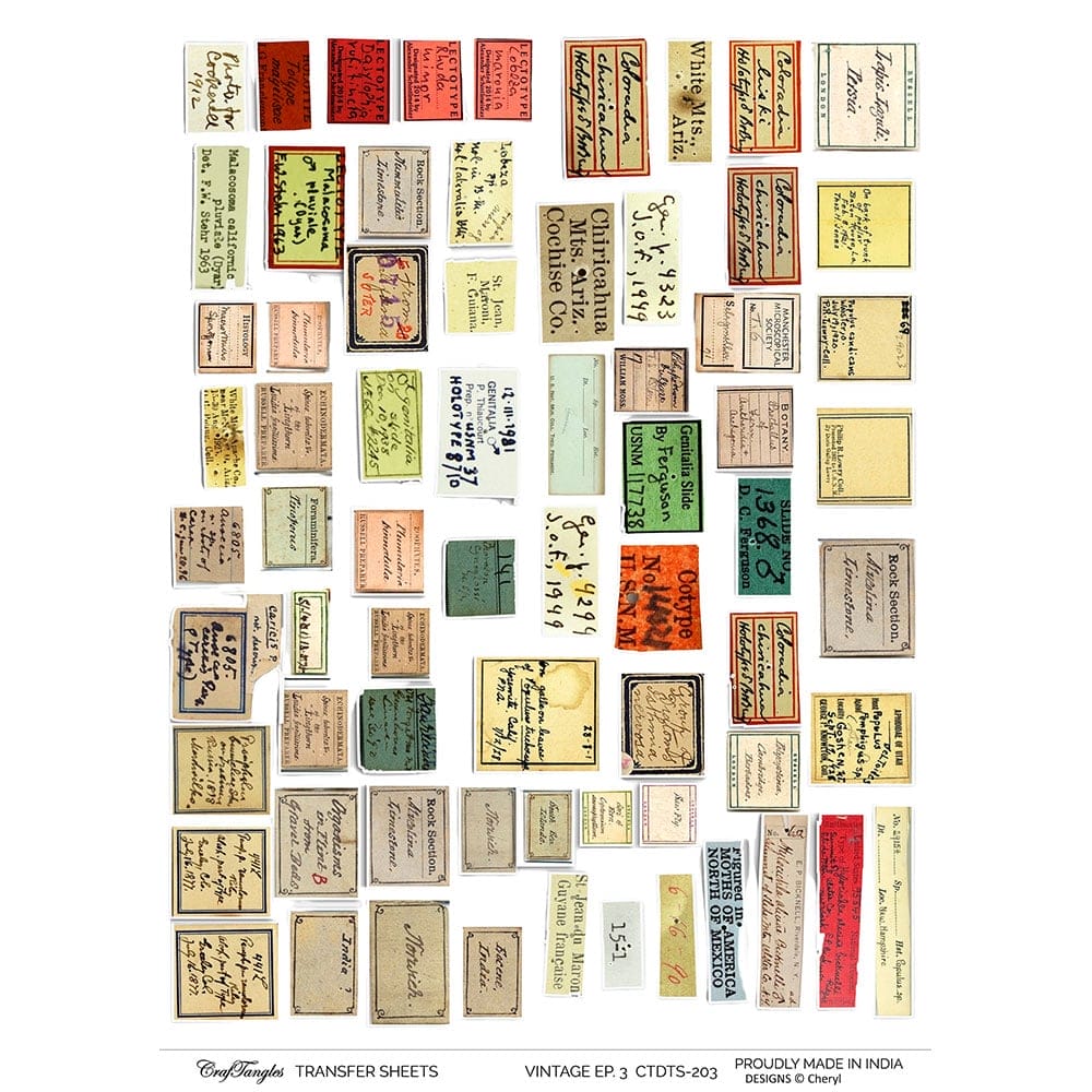 CrafTangles A4 Transfer It Sheets - Vintage Ephemeras 3