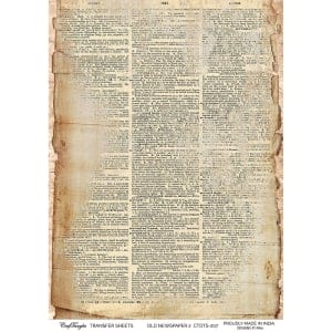CrafTangles A4 Transfer It Sheets - Old Newspaper 2