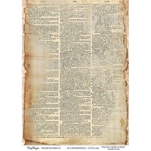 CrafTangles A4 Transfer It Sheets - Old Newspaper 2