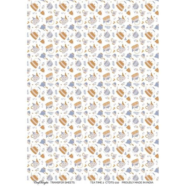 CrafTangles A4 Transfer It Sheets - Tea Time 2