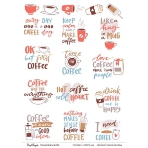 CrafTangles A4 Transfer It Sheets - Coffee 2