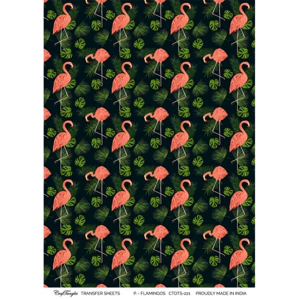 CrafTangles A4 Transfer It Sheets - Pattern Flamingos