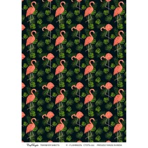 CrafTangles A4 Transfer It Sheets - Pattern Flamingos