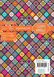 CrafTangles Deco Thin Decoupage Paper A3 (45 gsm) - Colourful Mandalas - 2 sheets