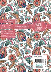 CrafTangles Deco Thin Decoupage Paper A3 (45 gsm) - Ornate Flowers - 2 sheets