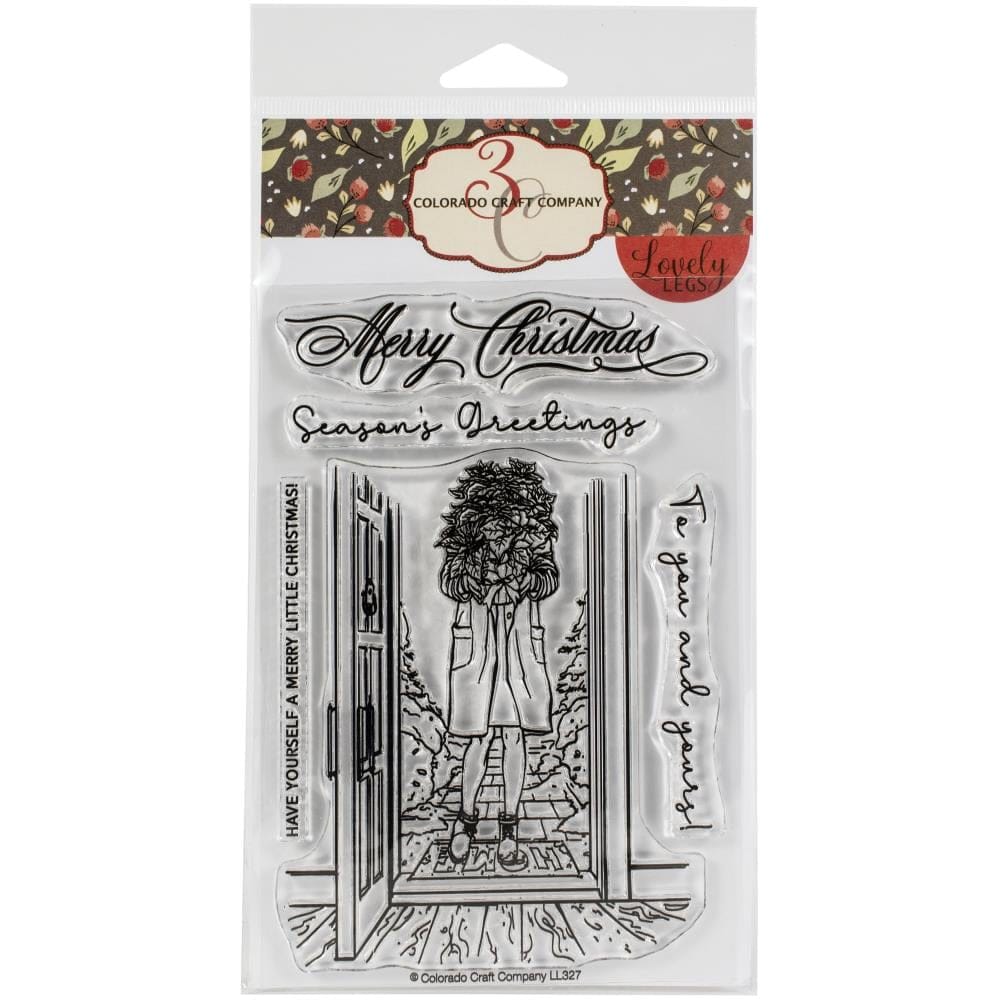 Colorado Craft Company Clear Stamps 4"X6" - Winter Season Poinsettia Lovely Legs LL327 colorado Craft company stamp Colorado Craft Company Clear Stamps 4"X6" - Winter Season Poinsettia Lovely Legs