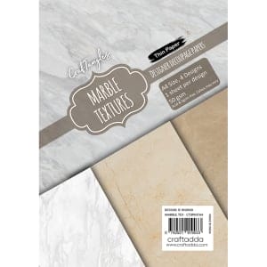 CrafTangles Decoupage Paper Pack  - Marble Textures (A4) - 4 sheets