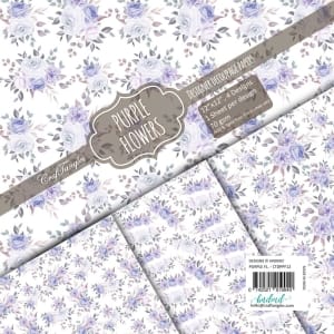 CrafTangles Decoupage Paper Pack - Purple Flowers (12 by 12 inch) - 4 sheets