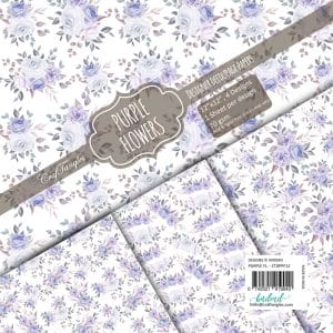 CrafTangles Decoupage Paper Pack - Purple Flowers (12 by 12 inch) - 4 sheets