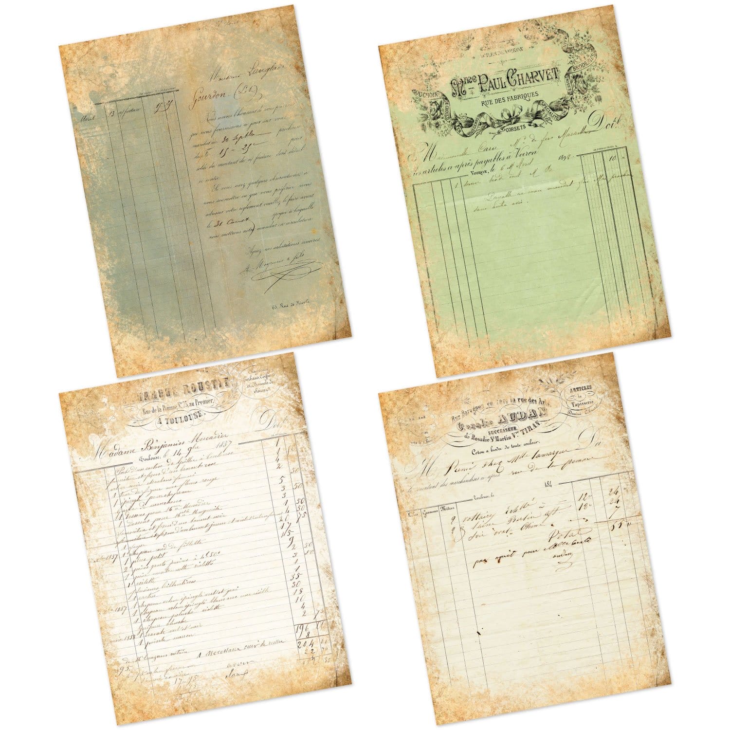 CrafTangles Decoupage Paper Pack - Vintage Sheets (A4) - 4 sheets Vintage Sheets Amazon 4 Images Vintage-Sheets-Amazon-4-Images