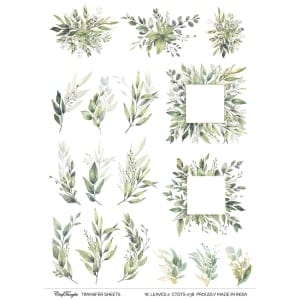 CrafTangles A4 Transfer It Sheets - Watercolour Leaves 2