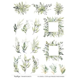 CrafTangles A4 Transfer It Sheets - Watercolour Leaves 2