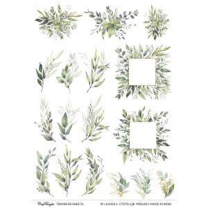 CrafTangles A4 Transfer It Sheets - Watercolour Leaves 2