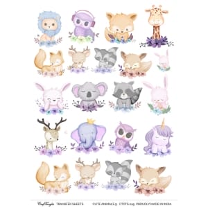 CrafTangles A4 Transfer It Sheets - Cute Animals 9