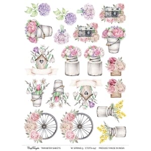 CrafTangles A4 Transfer It Sheets - Watercolour Spring 9