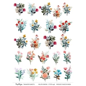 CrafTangles A4 Transfer It Sheets - Wildflowers