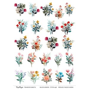 CrafTangles A4 Transfer It Sheets - Wildflowers