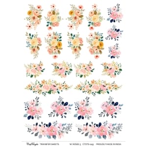 CrafTangles A4 Transfer It Sheets - Watercolour Roses 3