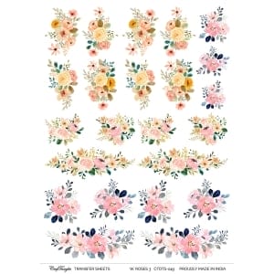 CrafTangles A4 Transfer It Sheets - Watercolour Roses 3