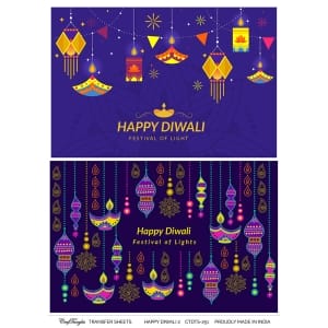 CrafTangles A4 Transfer It Sheets - Happy Diwali 2