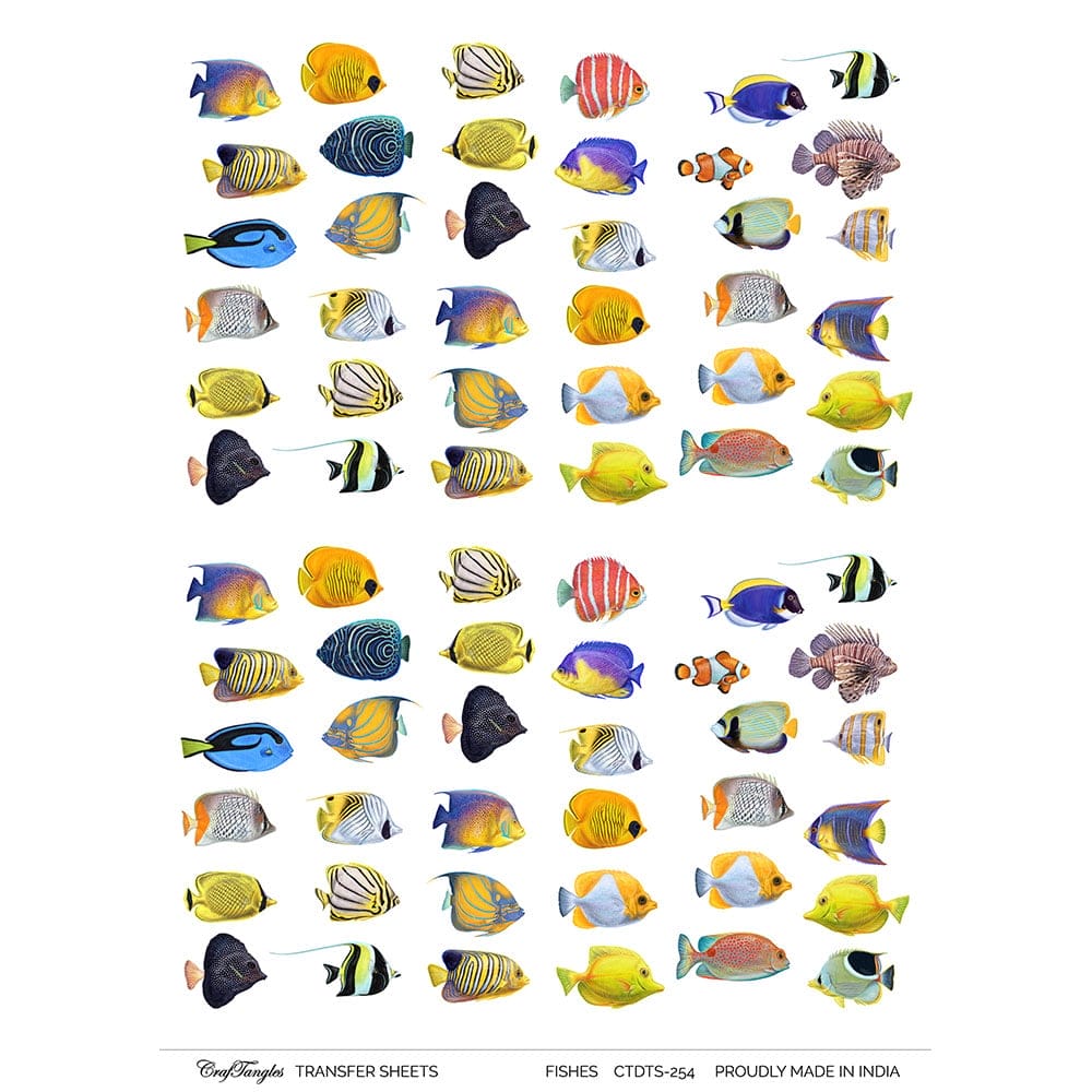 CrafTangles A4 Transfer It Sheets - Fishes CTDTS 254 CrafTangles transfer sheet Fishes CrafTangles A4 Transfer It Sheets - Fishes
