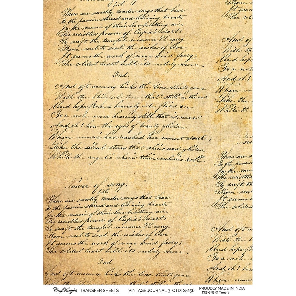 CrafTangles A4 Transfer It Sheets - Vintage Journals 3