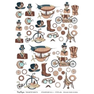 CrafTangles A4 Transfer It Sheets - Steampunk Elements 2