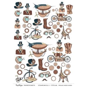 CrafTangles A4 Transfer It Sheets - Steampunk Elements 2