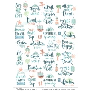 CrafTangles A4 Transfer It Sheets - Quotes - Travel