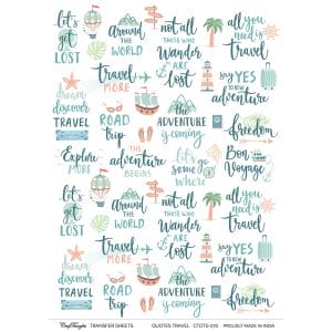CrafTangles A4 Transfer It Sheets - Quotes - Travel