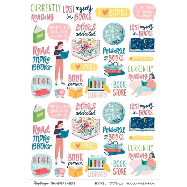 CrafTangles A4 Transfer It Sheets - Books 3