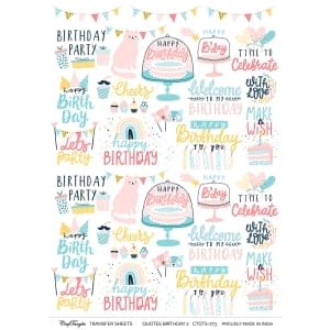CrafTangles A4 Transfer It Sheets - Quotes - Birthday 2