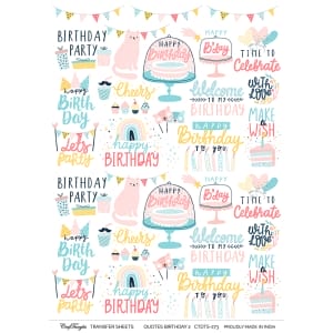 CrafTangles A4 Transfer It Sheets - Quotes - Birthday 2
