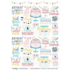 CrafTangles A4 Transfer It Sheets - Quotes - Birthday 2