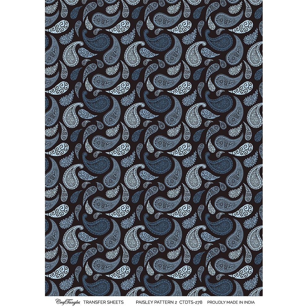 CrafTangles A4 Transfer It Sheets - Paisley Pattern 2 CTDTS 278 CrafTangles transfer sheet Paisley Pattern 2 CrafTangles A4 Transfer It Sheets - Paisley Pattern 2