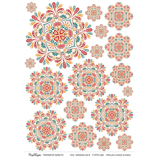 CrafTangles A4 Transfer It Sheets - Colourful Mandalas 8