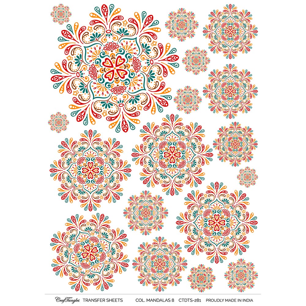 CrafTangles A4 Transfer It Sheets - Colourful Mandalas 8