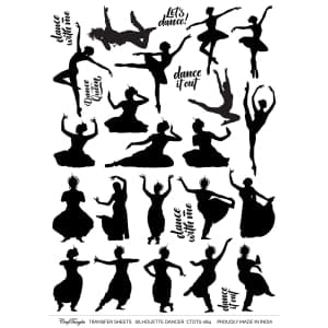 CrafTangles A4 Transfer It Sheets - Silhouettes - Dancer