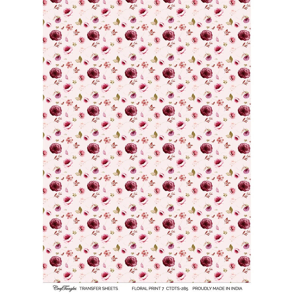 CrafTangles A4 Transfer It Sheets - Floral Print 5