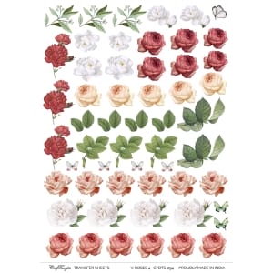 CrafTangles A4 Transfer It Sheets - Vintage Roses 4