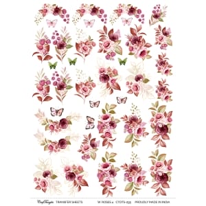 CrafTangles A4 Transfer It Sheets - Watercolour Roses 4