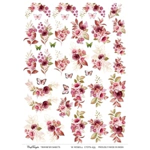 CrafTangles A4 Transfer It Sheets - Watercolour Roses 4