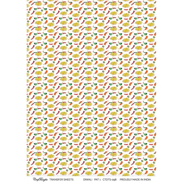 CrafTangles A4 Transfer It Sheets - Diwali Pattern 1