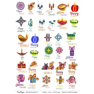 CrafTangles A4 Transfer It Sheets - Diwali Elements 3