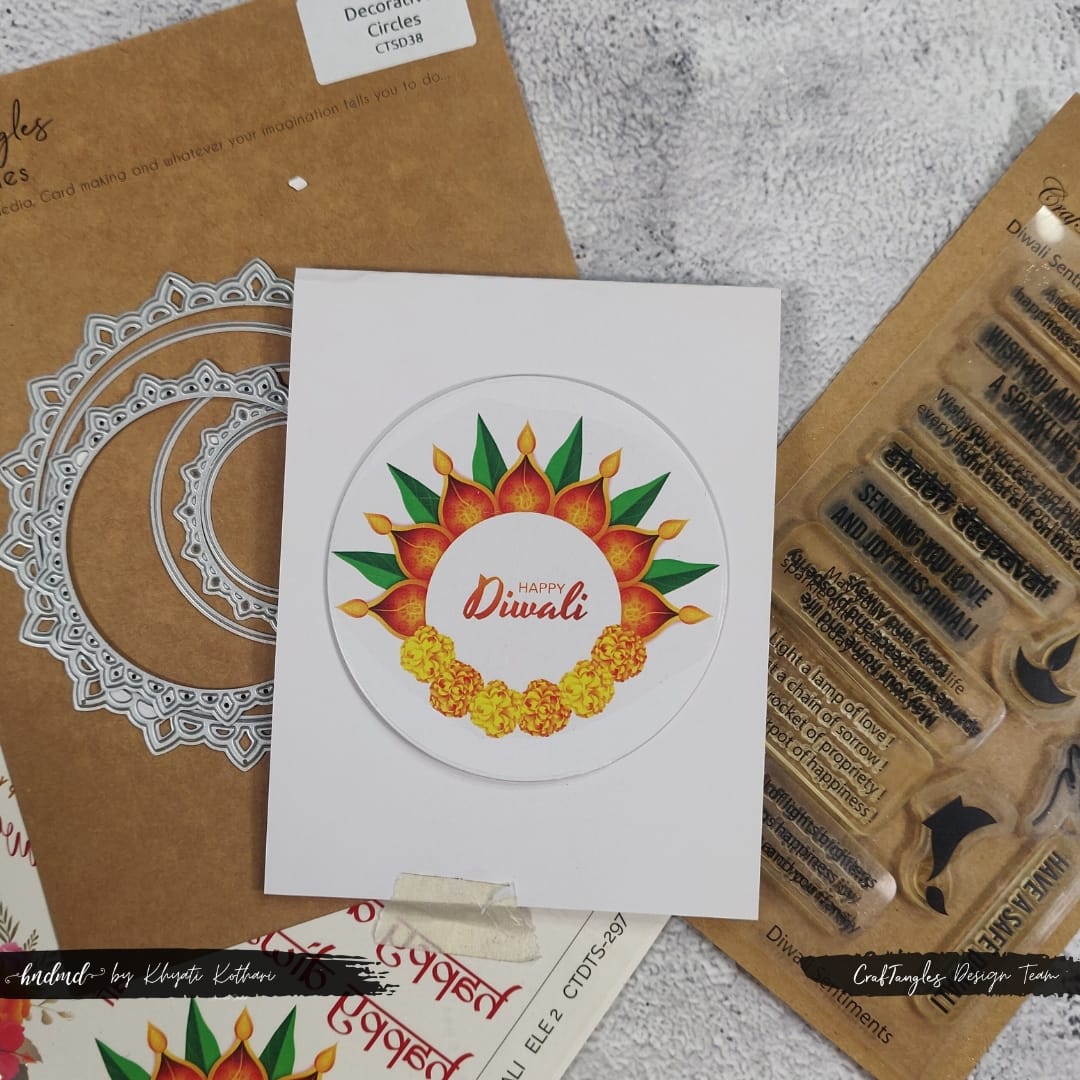 CrafTangles A4 Transfer It Sheets - Diwali Elements 1 CrafTangles Diwali 2023 Card 4 CrafTangles_Diwali_2023_Card_4
