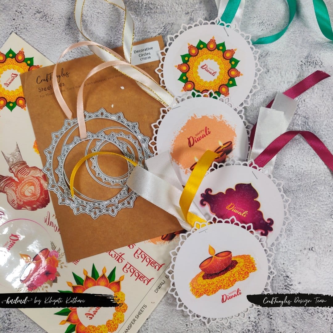 CrafTangles A4 Transfer It Sheets - Diwali Elements 1 CrafTangles Diwali 2023 Card 5 CrafTangles_Diwali_2023_Card_5