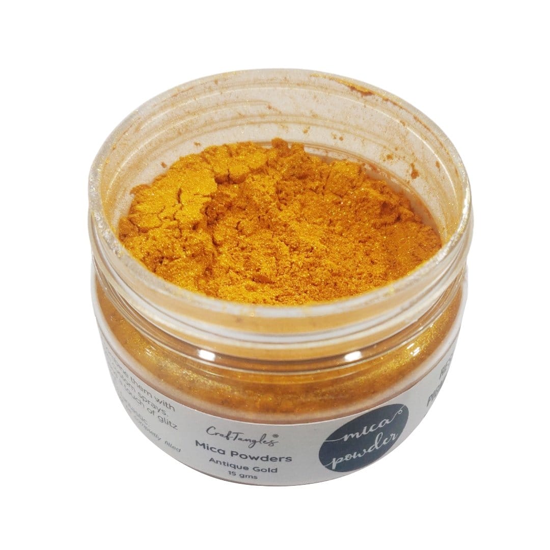 CrafTangles Metallic Mica / Pearl / Resin Pigment Powders 15 gms - Antique Gold CrafTangles Mica Antique Gold 1 CrafTangles_Mica_Antique_Gold_1
