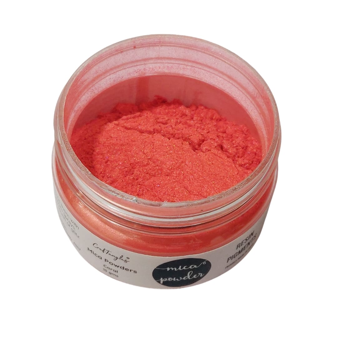 CrafTangles Metallic Mica / Pearl / Resin Pigment Powders 15 gms - Coral CrafTangles Mica Coral 1 CrafTangles_Mica_Coral_1