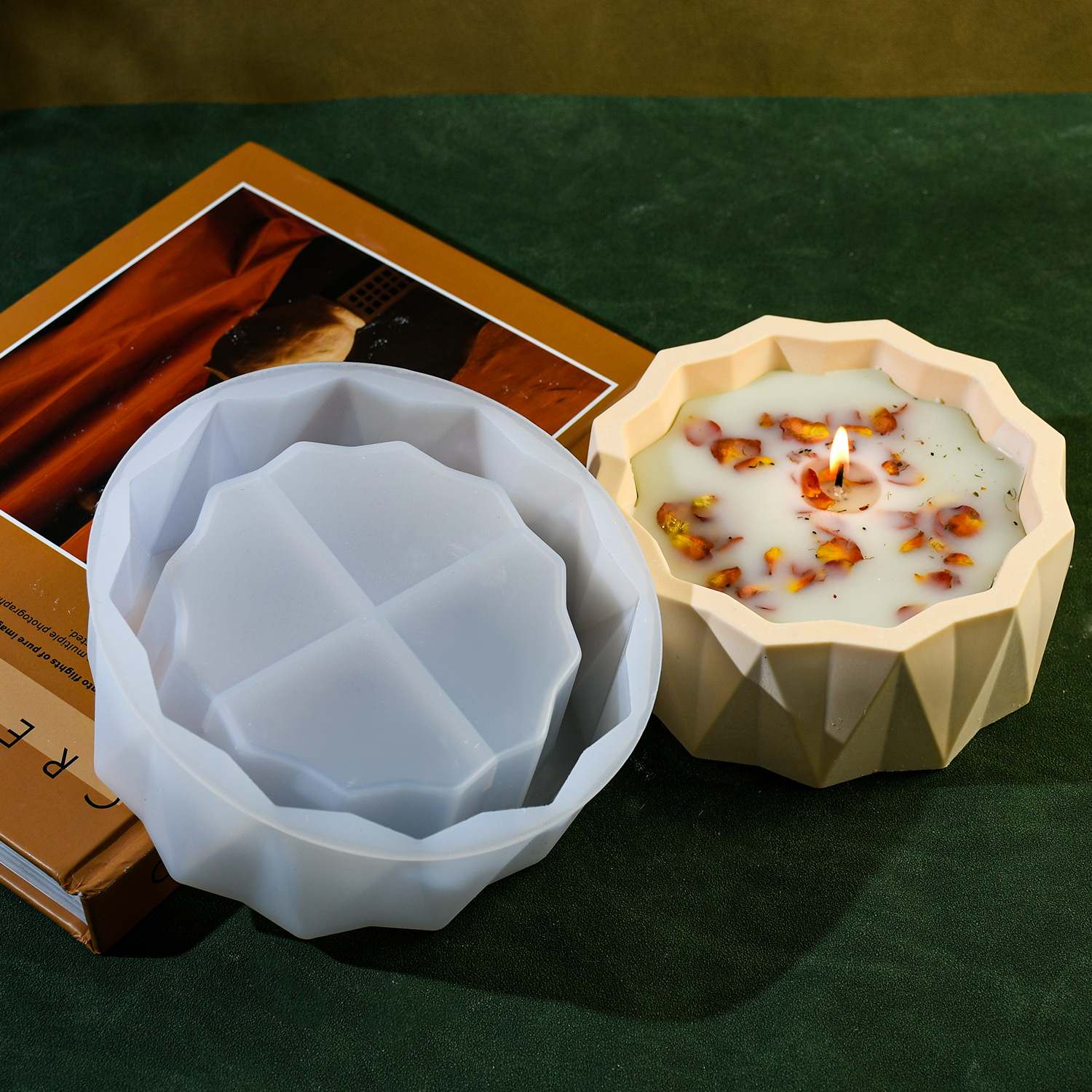 Silicone Mould - Circular Pot for Candle (JSM155) JSM155 silicone mould candle pot Silicone Mould - Circular Pot for Candle (JSM155) - Image 2