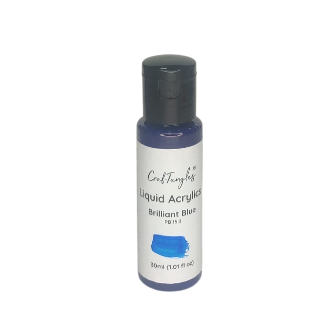 CrafTangles Liquid Acrylics / Acrylic Inks 30 ml - Brilliant Blue CrafTangles Liquid Acrylics Brilliant Blue CrafTangles_Liquid_Acrylics_Brilliant_Blue